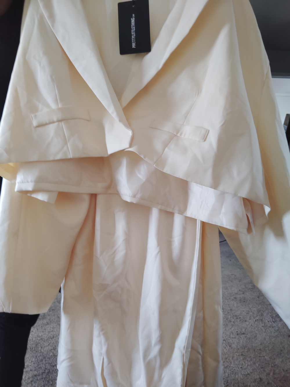 PrettyLittleThing Cream Two-Piece Tailored Set